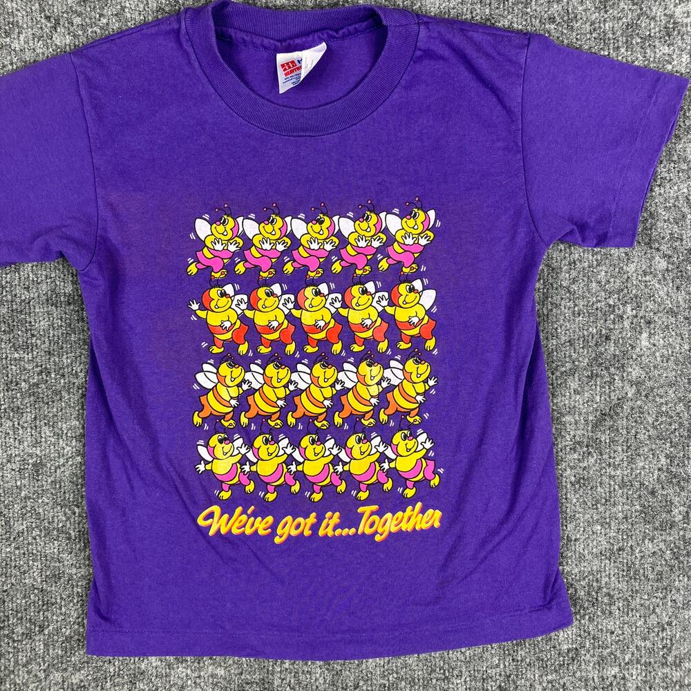 Hanes‎ Vintage Bee Shirt Kids M Purple Graphic Tee We've Got It Together